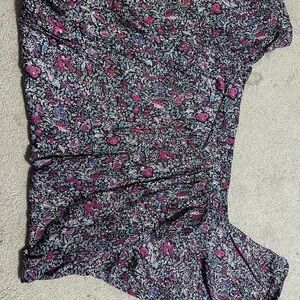 BCBGeneration Burgundy and White Floral pants